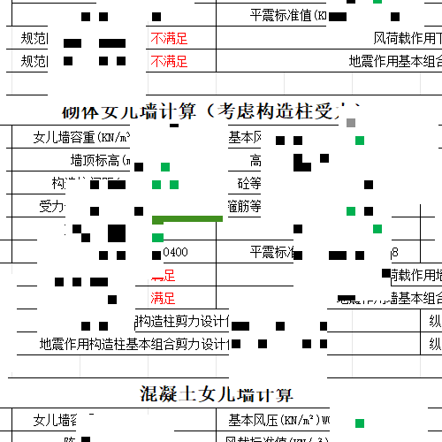 砌體女兒墻計算、鋼筋混凝土女兒墻計算